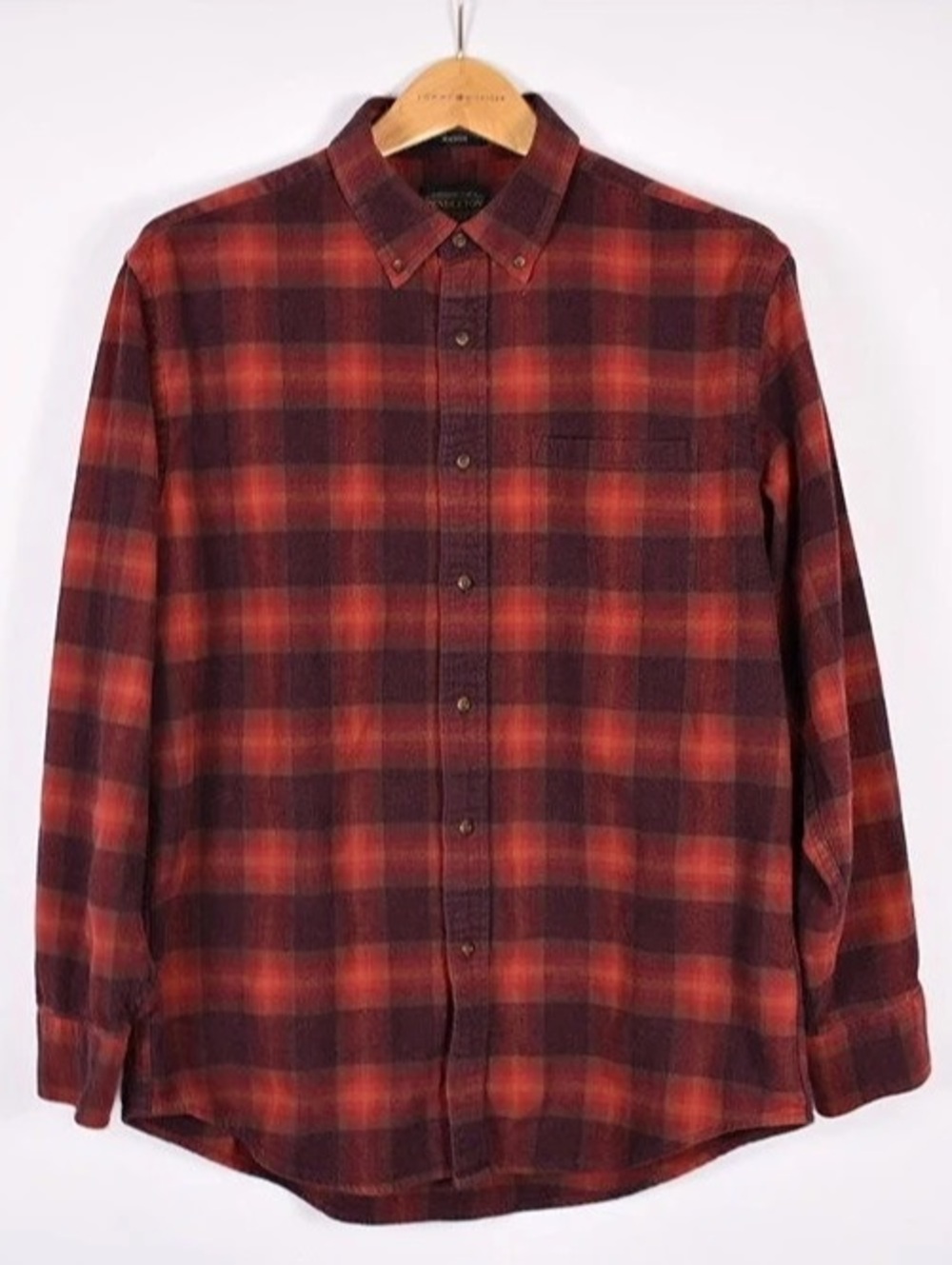 Pendleton Mason Men’s Large Burgundy Red Plaid Button Down Shirt